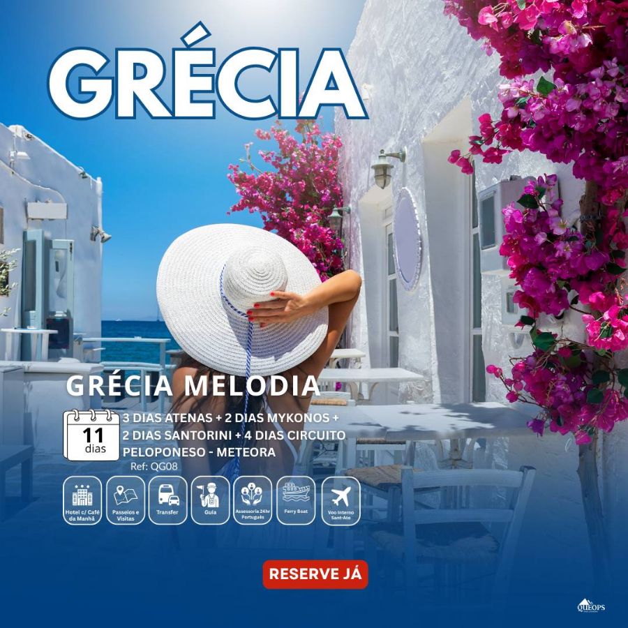 QG08  GRECIA MELODIA  ( ATENAS + MYKONOS + SANTORINI + PELOPONES A METEORA)